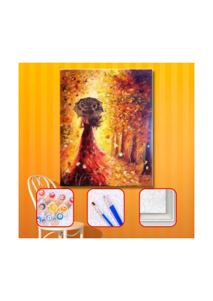 Sayılarla Boyama Seti Kasnaklı Güz Güzeli 50 x 65 cm