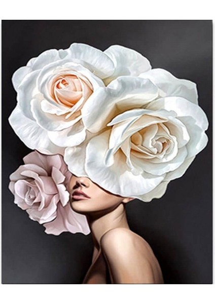 Sayılarla Boyama Seti Kasnaklı Kadınlar Çiçektir 10 60 x 75 cm