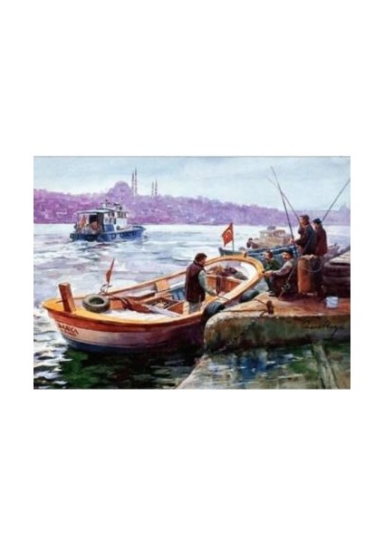 Sayılarla Boyama Seti Kasnaklı Istanbul ve Kayıklar 50 x 65 cm