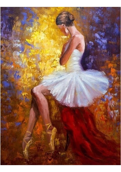 Sayılarla Boyama Seti Kasnaklı Hüzünlü Balerin 40 x 50 cm