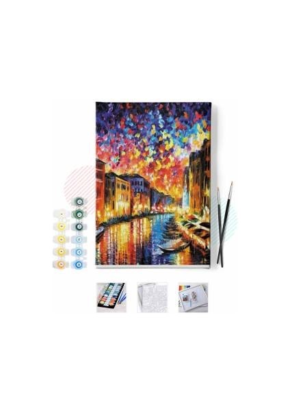 Sayılarla Boyama Seti Kasnaklı Venedik ve Gece 60 x 75 cm