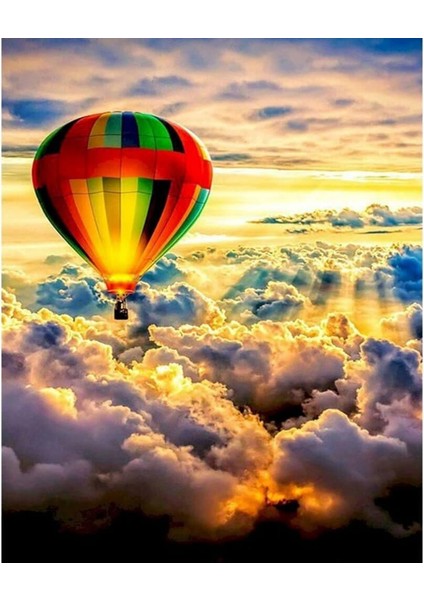 Gökyüzü Balon Sayılarla Boyama Seti Kasnaklı 40 x 50 cm
