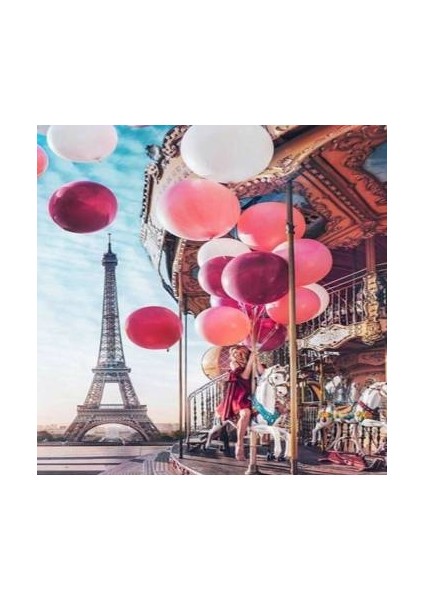 Sayılarla Boyama Seti Kasnaklı Paris'te Panayır 100 x 140 cm