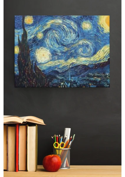 Van Gogh Yıldızlı Geceler Sayılarla Boyama Seti Kasnaklı 40 x 50 cm