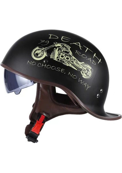 Retro Motosiklet Kaskı 3c Sertifikalı Motosiklet Yarım Kask (Yurt Dışından)