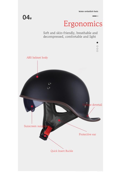 Retro Motosiklet Kaskı 3c Sertifikalı Motosiklet Yarım Kask (Yurt Dışından) fiyatları