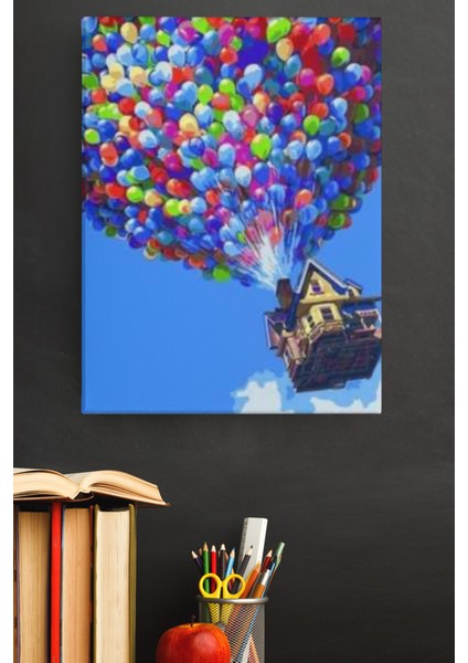 Sayılarla Boyama Seti Kasnaklı Uçan Balonlu Ev 50 x 65 cm