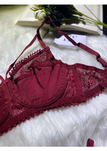 Kadın Bordo Kapsız Bralet Takımı modelleri