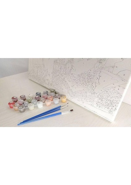 Italya Braies (Prags) Gölü Sayılarla Boyama Seti Kasnaklı 40 x 50 cm modelleri
