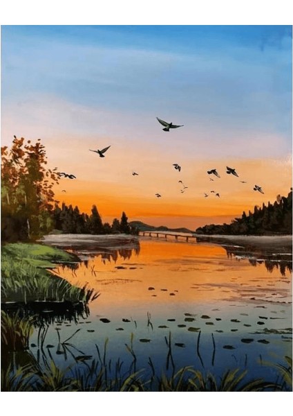 Huzurla Buluşma Sayılarla Boyama Seti Kasnaklı 40 x 50 cm