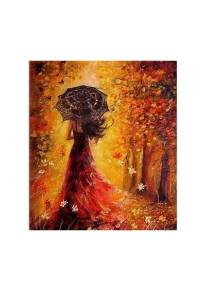 Sayılarla Boyama Seti Kasnaklı Güz Güzeli 60 x 75 cm