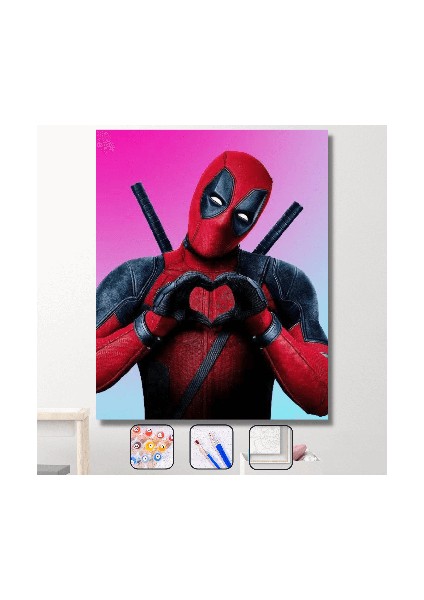 Sayılarla Boyama Seti Kasnaklı Örümcek Adam 50 x 65 cm