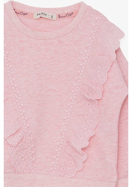 Kız Çocuk Sweatshirt Güpürlü 1.5-5 Yaş, Somon Melanj modelleri