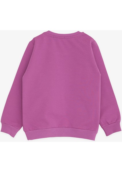 Kız Çocuk Sweatshirt Unicorn Baskılı 2-6 Yaş, Eflatun