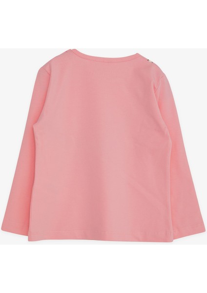 Kız Çocuk Uzun Kollu Tişört Sevimli Aycık Baskılı 2-6 Yaş, Pembe fiyatları