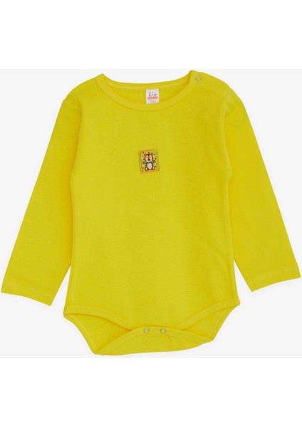 Erkek Bebek Çıtçıtlı Zıbın Body Aslancık Baskılı 9 Ay-3 Yaş, Neon Sarı