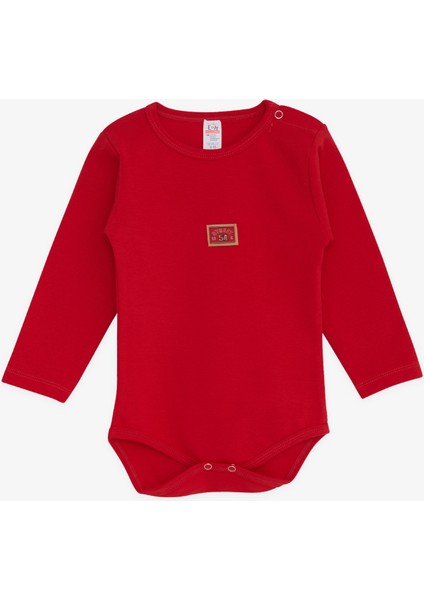 Erkek Bebek Çıtçıtlı Zıbın Body Yazı Baskılı 9 Ay-3 Yaş, Kırmızı