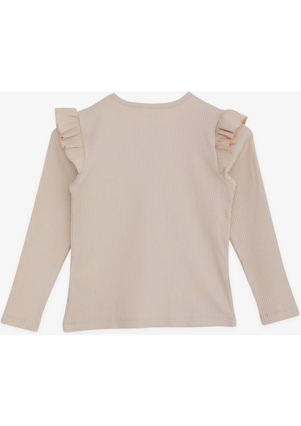 Kız Çocuk Uzun Kollu Bluz Fırfırlı 8-14 Yaş, Bej fiyatları