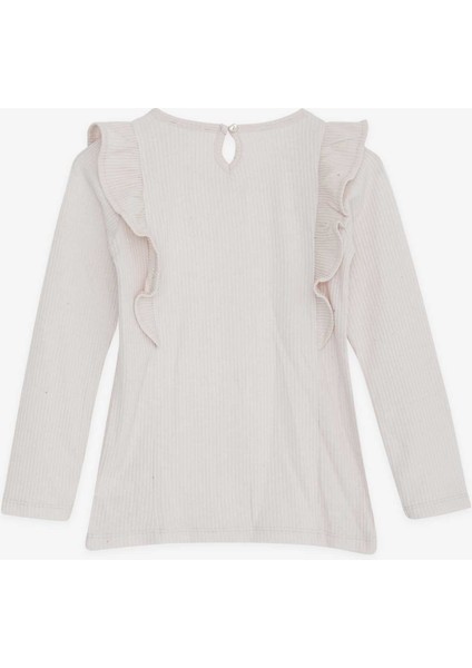 Kız Çocuk Bluz Omuzu Fırfırlı 4-8 Yaş, Bej fiyatları