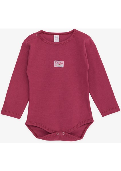 Kız Bebek Çıtçıtlı Zıbın Body Yazı Baskılı 9 Ay-3 Yaş, Vişne Çürüğü