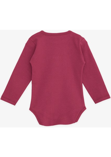 Kız Bebek Çıtçıtlı Zıbın Body Yazı Baskılı 9 Ay-3 Yaş, Vişne Çürüğü