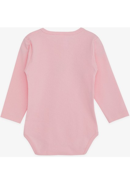 Kız Bebek Çıtçıtlı Zıbın Body Bebek Baskılı 9 Ay-3 Yaş, Pembe
