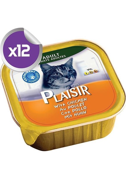 Plaısır Pate Tavuklu Kedi Konservesi 100 gr x 12 Adet