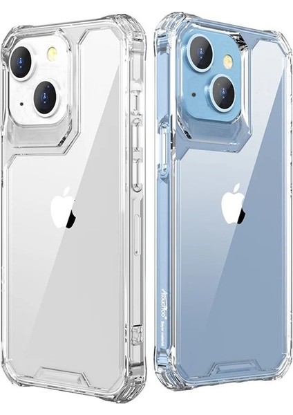 Apple iPhone 14 Kılıf Darbe Korumalı Hopörlör Korumalı Alp Şeffaf + Ekran Koruyucu