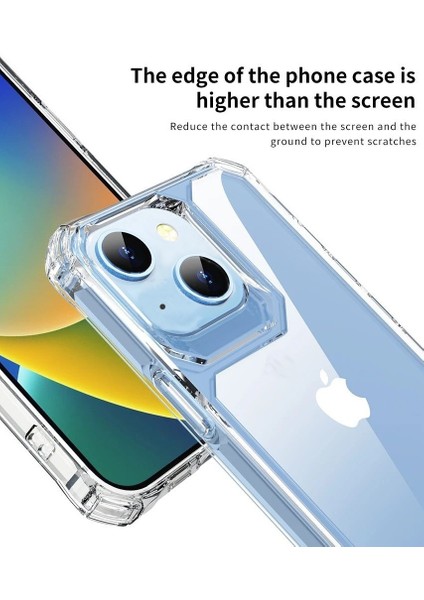 Apple iPhone 14 Kılıf Darbe Korumalı Hopörlör Korumalı Alp Şeffaf + Ekran Koruyucu modelleri