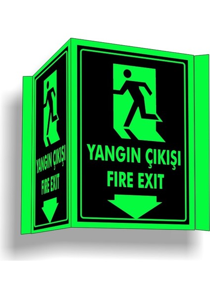 Fosforlu Panoramik Yangın Çıkışı Fire Exit Levhası