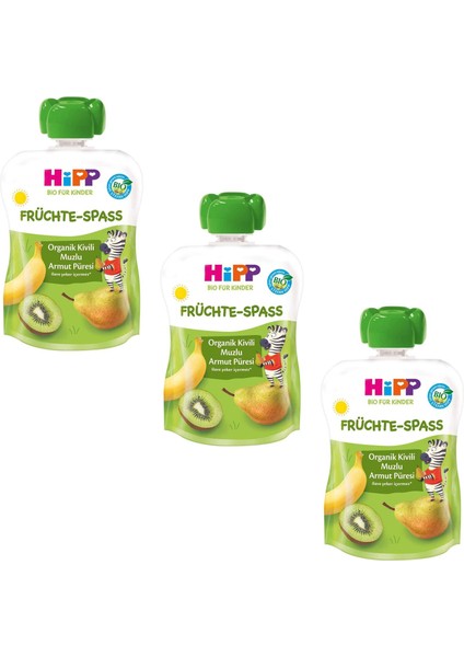 Organik Kivili Muzlu Armut Püresi 100 gr 3 Adet