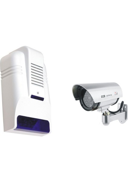LR-OS30D Caydırıcı Alarm Sireni ve Lorex LR-D11IR Ir Görünümlü Dış Ortam Maket Caydırıcı Dummy Kamera