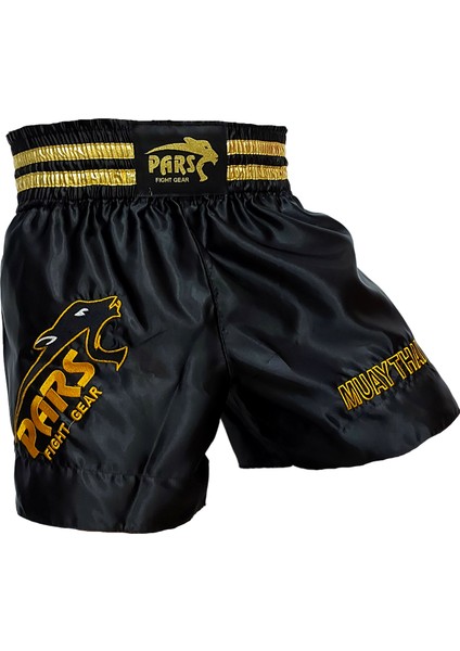 Muay Thai Şortu Nakışlı Siyah PRS-1104