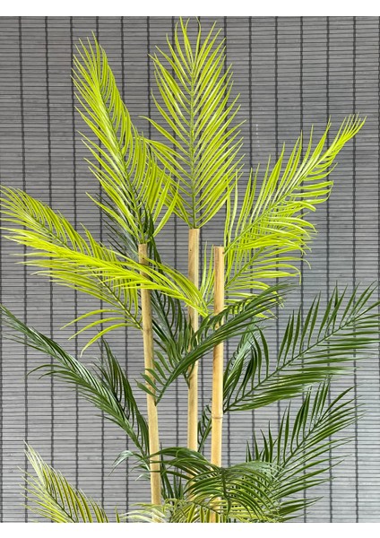 Yapay Çiçek Areka Ağacı Palmiye Ağacı Bambu Gövdeli Saksılı 18 Yaprak 125 cm fırsatları