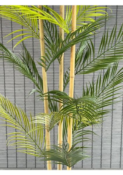 Yapay Çiçek Areka Ağacı Palmiye Ağacı Bambu Gövdeli Saksılı 18 Yaprak 125 cm indirimleri