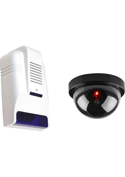 LR-OS30D Caydırıcı Alarm Sireni + Lorex LR-SK04 Dome Dış Ortam Maket Caydırıcı Dummy Kamera