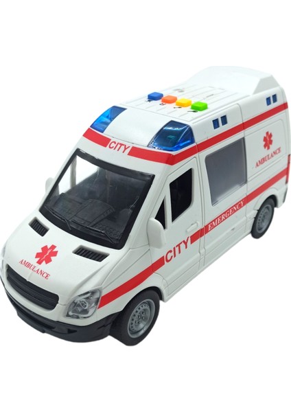 PopŞeker Ambulans Sesli Işıklı Kapıları Açılan 21CM. Sürtmeli Oyuncak Ambulans fiyatları