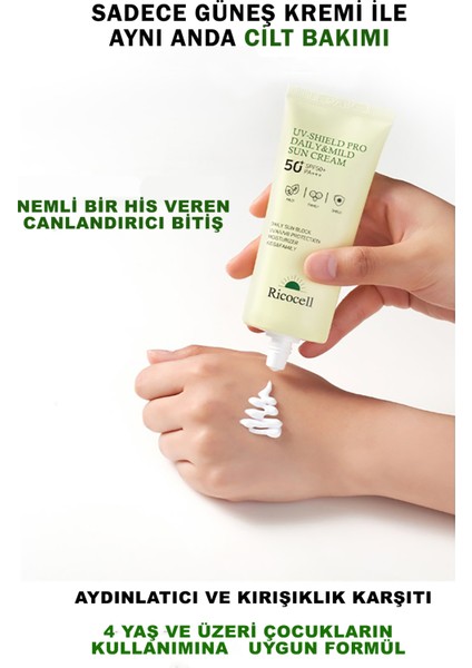 Korean Yeşil Çay Içeren Yatıştırıcı Nemlendirici SPF50+ Pa++++ Güneş Kremi