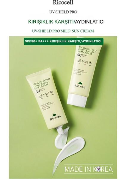 Korean Yeşil Çay Içeren Yatıştırıcı Nemlendirici SPF50+ Pa++++ Güneş Kremi