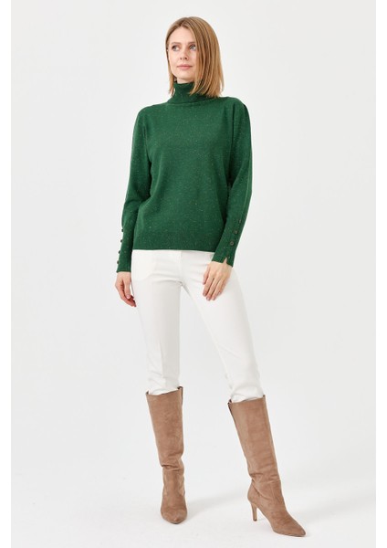 Kadın Tam Balıkçı Yaka Kol Ucu Yırtmaçlı Kazak Ö.başı modelleri