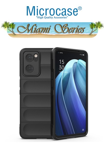 Oppo Reno 7 Miami Serisi Darbeye Dayanıklı Silikon Kılıf - Siyah