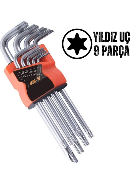 Yıldız Torx Combination 9 Parça Alyan Seti 715903