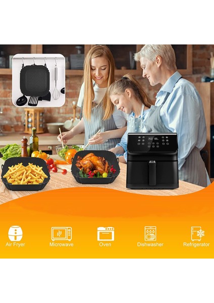 Airfryer Silikon Pişirme Kalıbı Hava Fritözü Kalıbı Airfryer Aksesuar Tüm Airfryer'lara Uyumlu