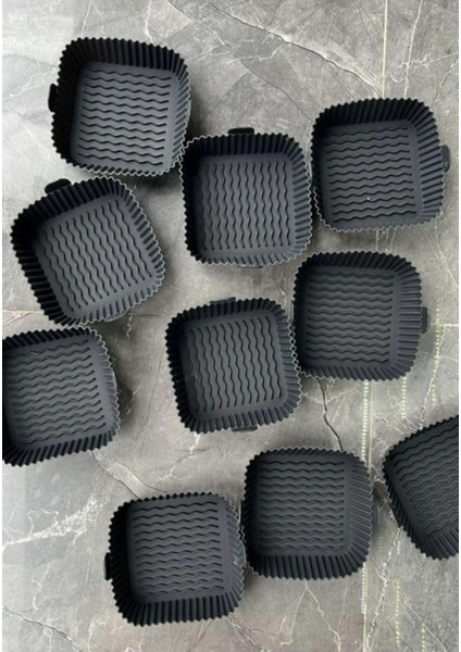 2'li Set Airfryer Pişirme Seti Silikon Kabı ve Cam Sprey Şişe Yağlık Airfrey Silikon Airfray