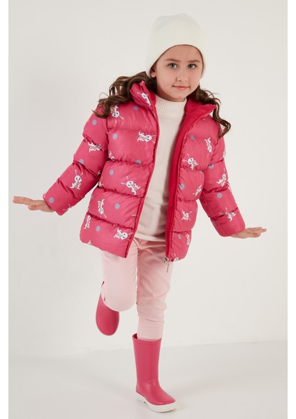 Ekstra Dolgulu İçi Yumuşak Polarlı Kapüşonlu Şişme Mont Kız Çocuk MONT 5763001 fırsatları