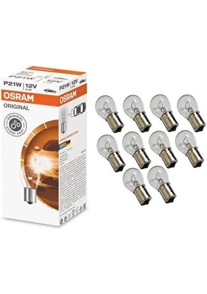 12V 93 P21W Stop Sinyal Ampulü Tek Duy 10 Adet Osram 7506