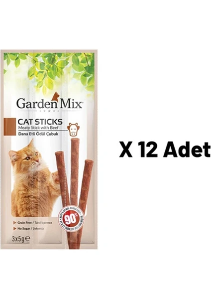 Garden Mix Gardenmix Dana Etli Kedi Stick Ödül 3 x 5 gr 12'li