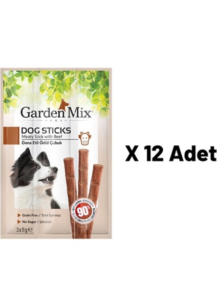 Gardenmix Dana Etli Köpek Stick Ödül 3 x 11 gr 12'li