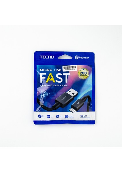 TCD-M11 2023 Usb-A To Micro 2A Data ve Şarj Kablosu 1m Siyah