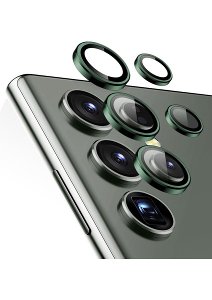 Samsung Galaxy S23 Ultra Tekli Kamera Lens Koruma Camı Yeşil